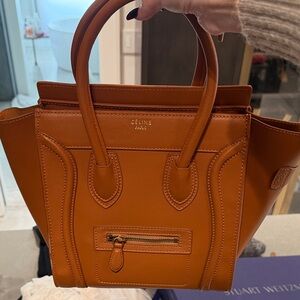 Celine Brown Leather Satchel